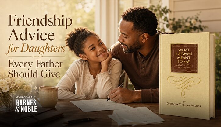 Father giving friendship advice to his daughter